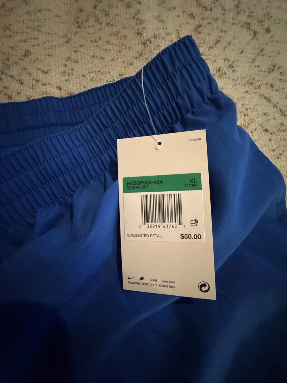Nike Men's Royal Blue Swim Shorts with Swoosh